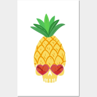 Skull Pineapple Aloha Hawaii Hawaiian Funny Posters and Art